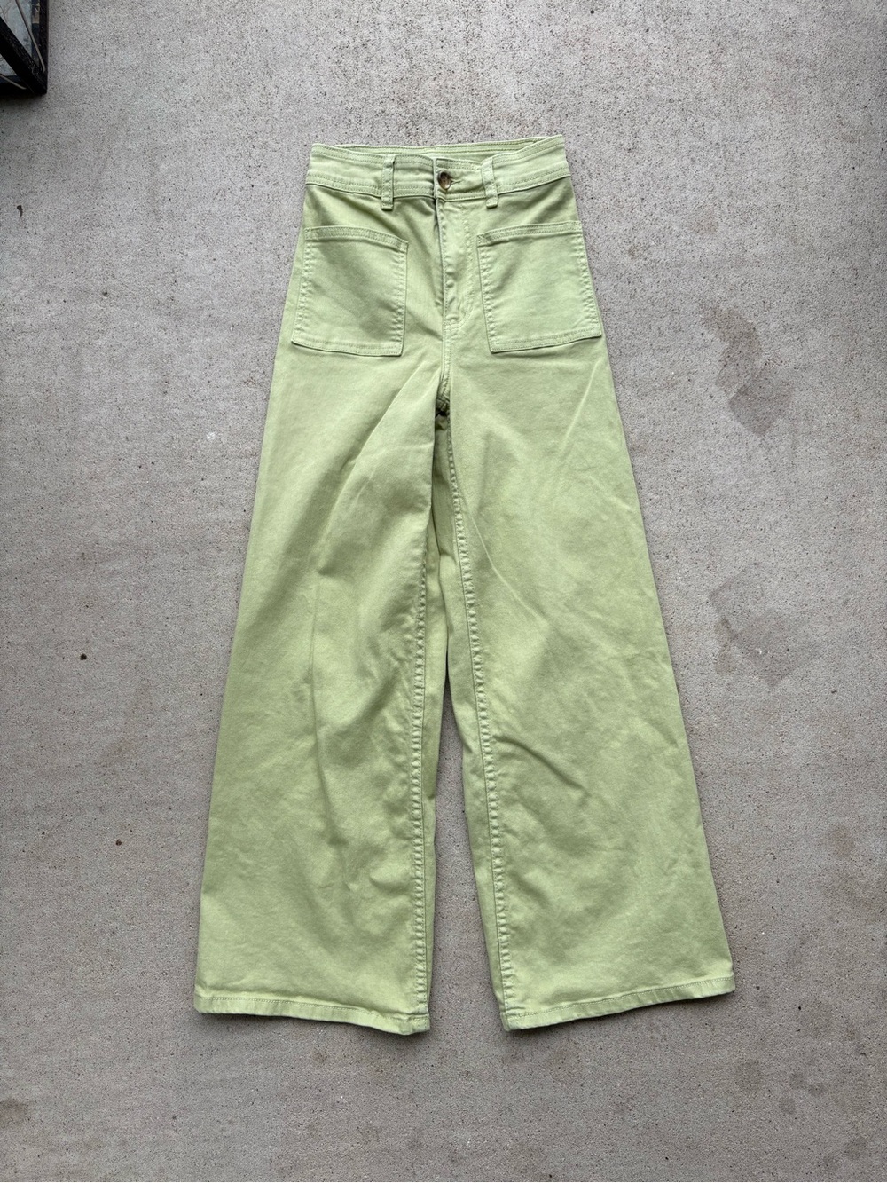 Billabong Free Fall Patch Pocket High Waist Wide Leg Pants Sage 23x27